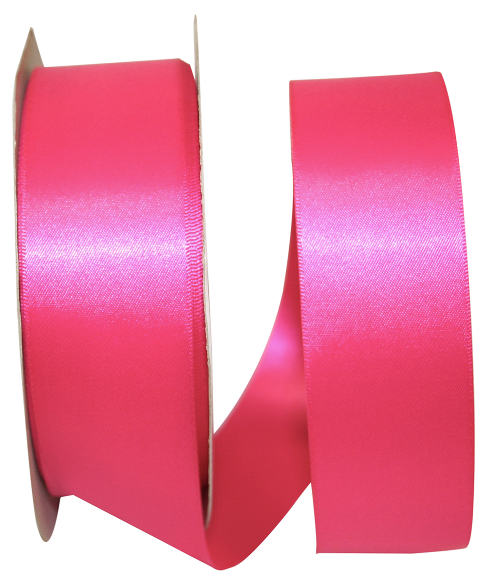 JAM Paper Reliant Double Face Pink Satin Ribbon, 1800 x 1.5